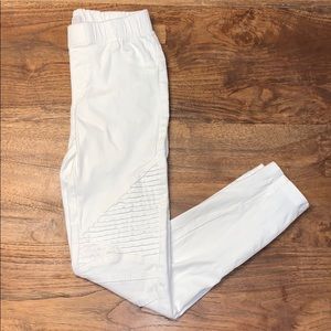 White Moto Leggings